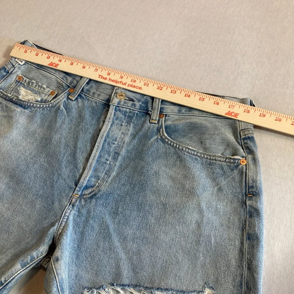 Citizens of Humanity Denim Shorts Button Fly Distressed Annabelle Organic Cotton
